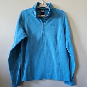 The North Face Women's Size Large Fleece Pullover Quarter Zip Blue